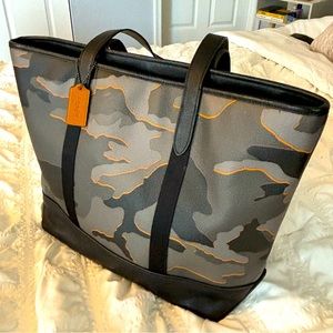 Coach West Tote With Camo Print